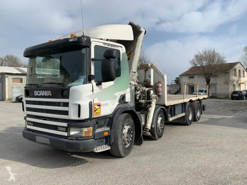 Camion Scania Plateau Standard G 380 8x4 Gazoil Euro 3 Grue Occasion