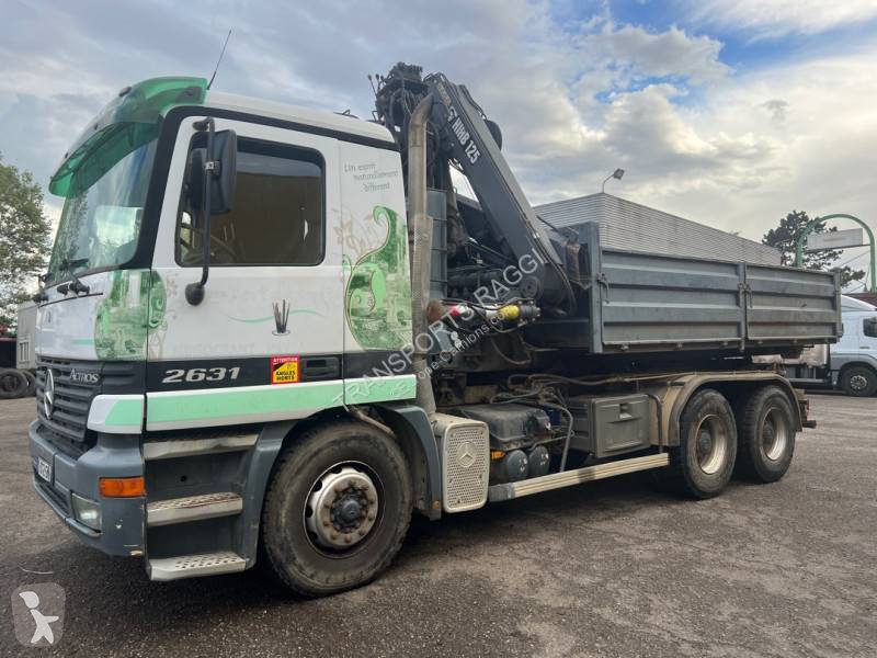 Camion Mercedes Polybenne Actros 2031 6x4 Gazoil Euro 2 Grue Occasion