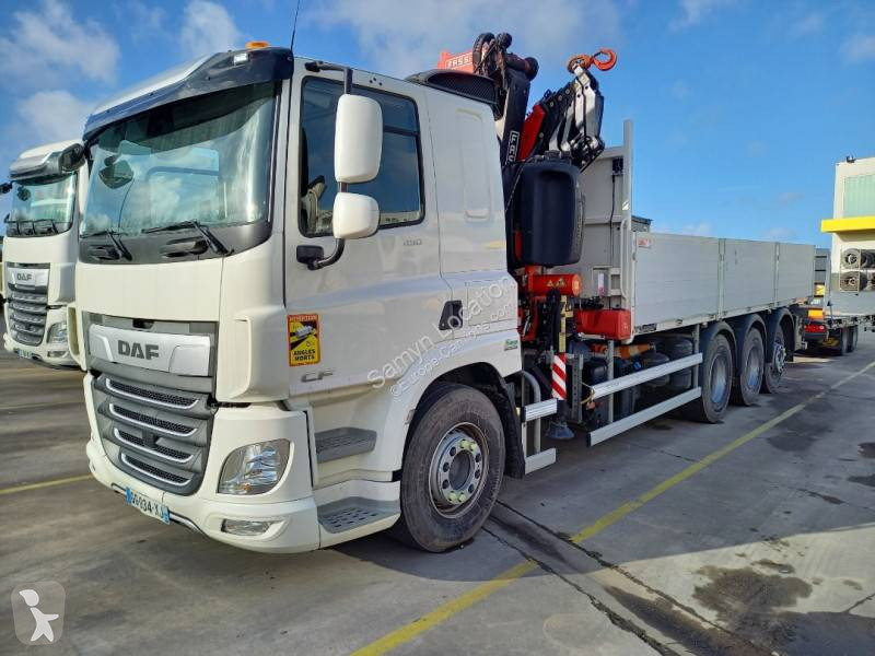 Location Camion DAF Plateau Ridelles CF 450 8x4 Gazoil Euro 6 Grue