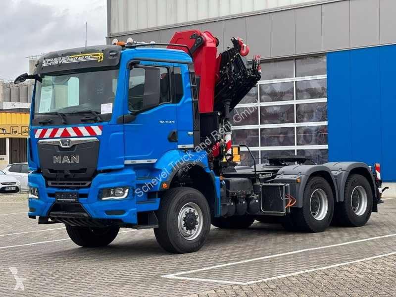 Camion MAN châssis TGS 33 470 6x6 BL SA HMF 3220K JIB Seilwinde 6x6