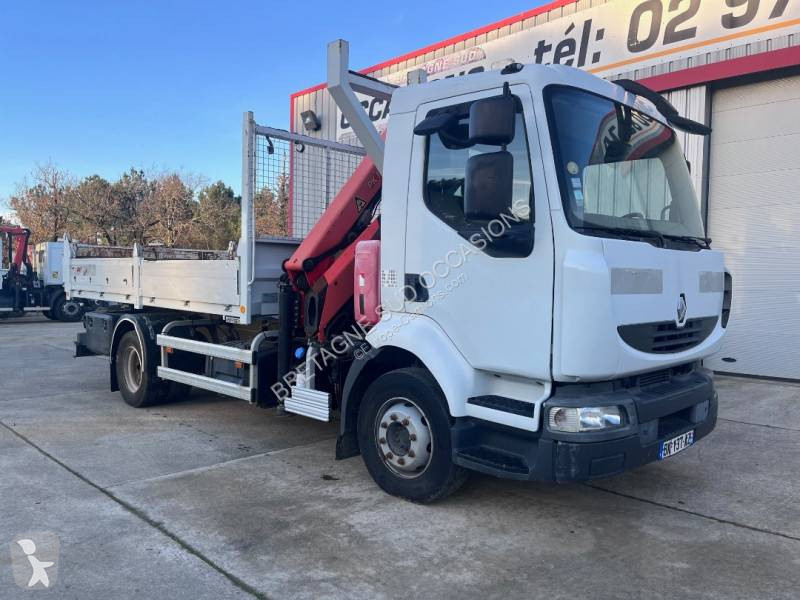 Camion Renault Benne Midlum Dxi Gazoil Euro Grue Occasion N