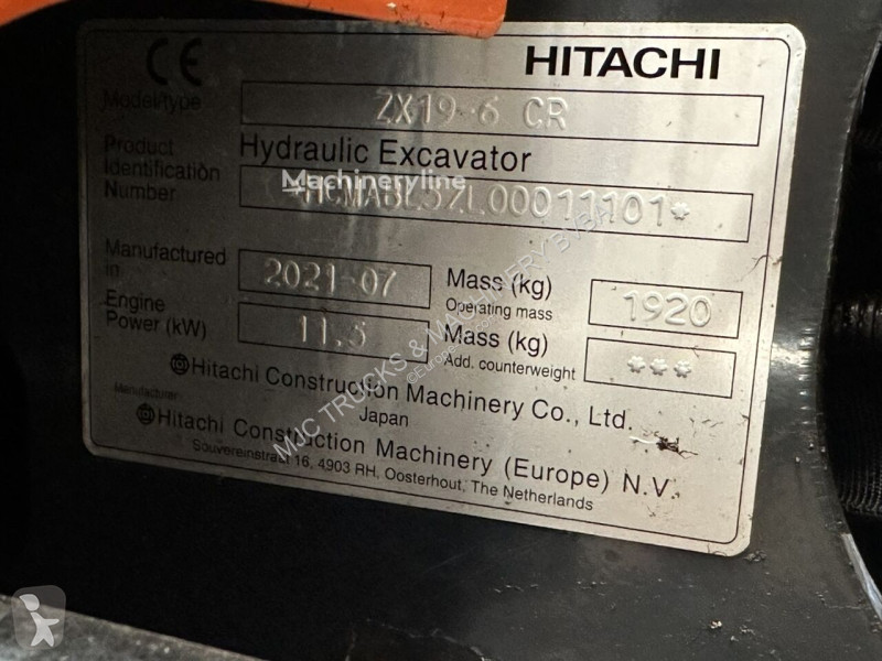 Excavator Hitachi ZAXIS ZX19-6 CR 1.9T - 1349H...