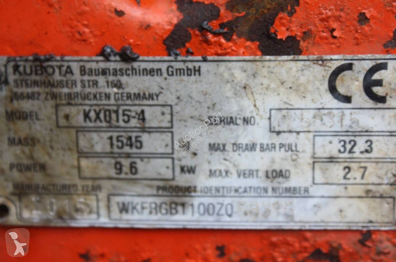 Excavadora Kubota KX015-4