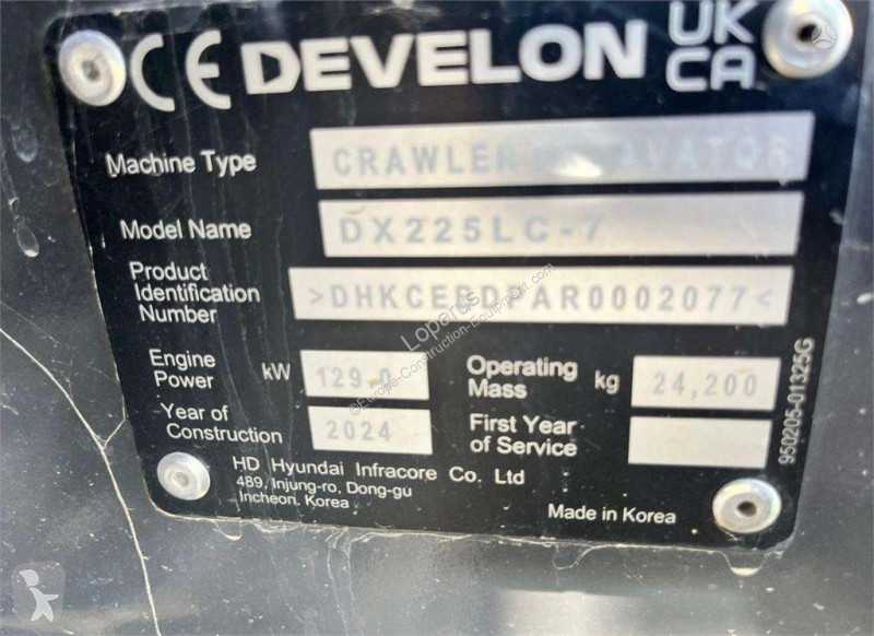 Rýpadlo Develon DX 225 LC-7 LONGREACH 16 M