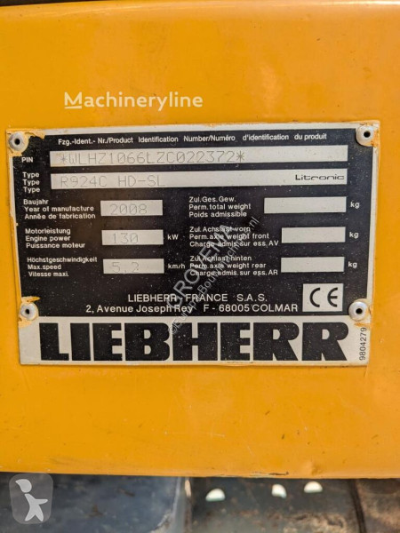 Skovl Liebherr R924C HDSL