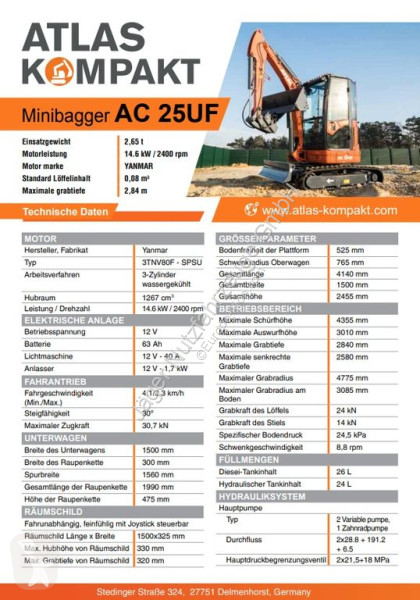 Excavadora Atlas AC35 , Bagger, Minibagger,...