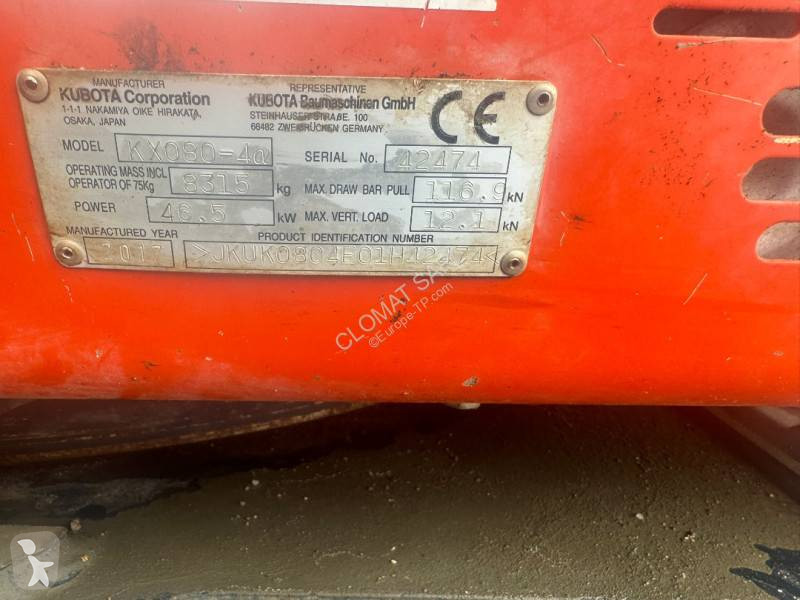 Escavatore Kubota KX080-4a