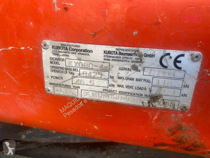 Escavadora Kubota KX080-4a2