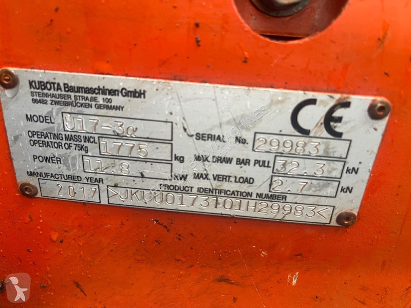 Escavatore Kubota U17-3 hybride