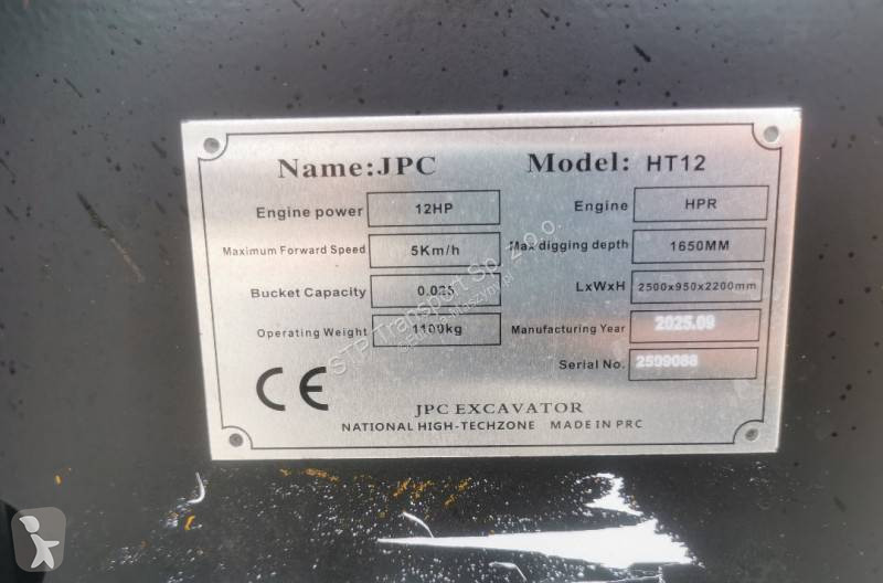 Excavator JPC JPC HT12 nowa Diesel 1,1T lemiesz...