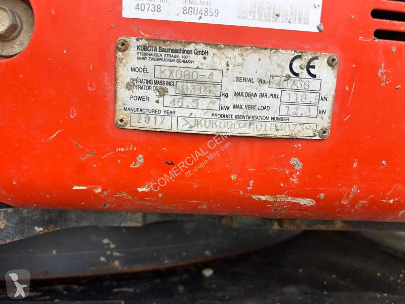 Excavator Kubota  KX080-4