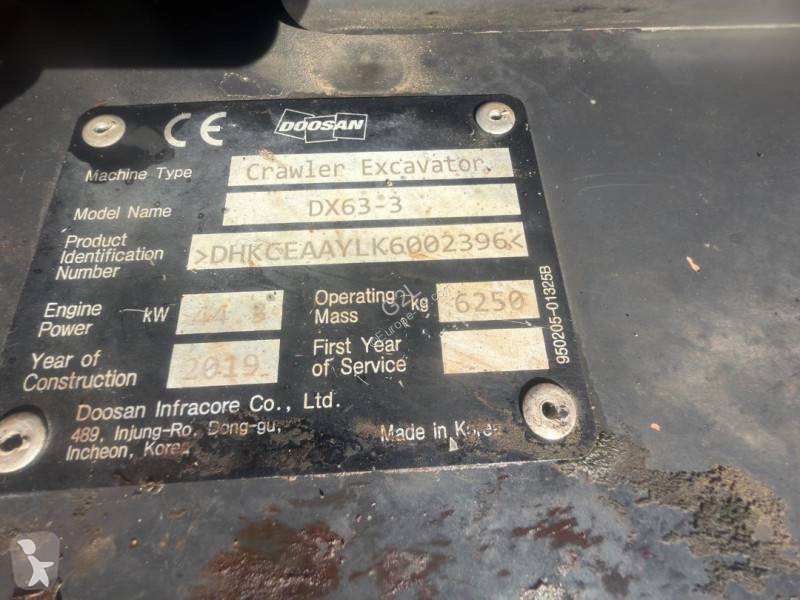 Багер Doosan DX63-3 *ACCIDENTE*DAMAGED*UNFALL*