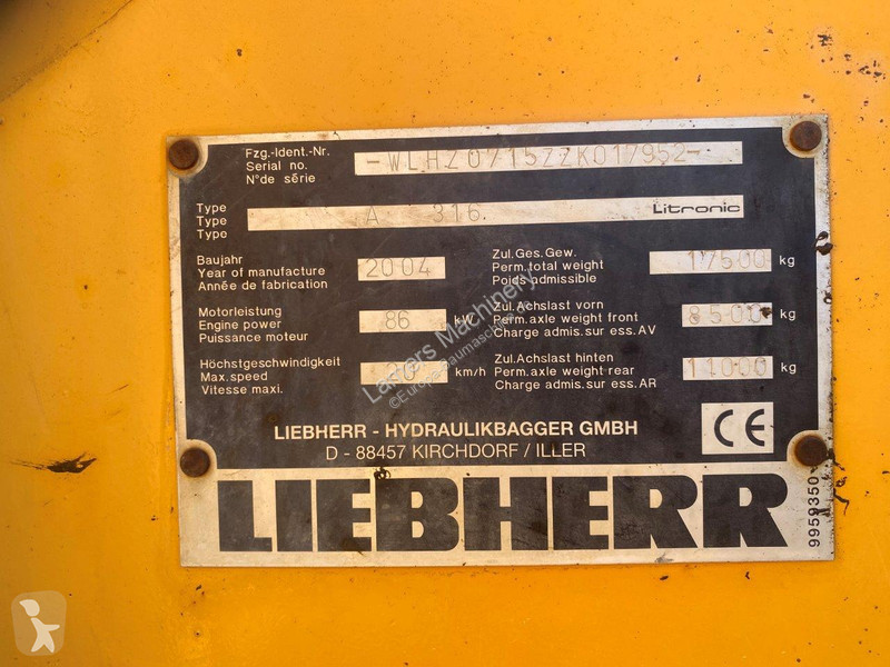 Excavadora Liebherr A316 NVT