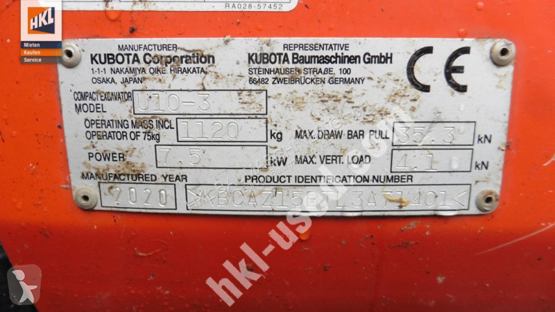 Escavadora Kubota U 10-3
