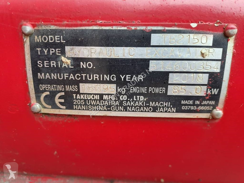 Skovl Takeuchi TB 2150