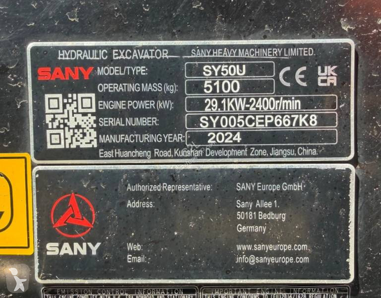 Rýpadlo Sany SY50U *ACCIDENTE*DAMAGED*UNFALL*