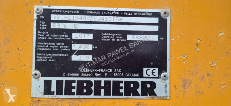 Excavator Liebherr R976 HD