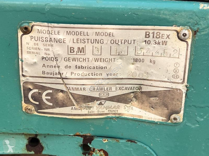 Excavadora Yanmar Minipelle 1,8T