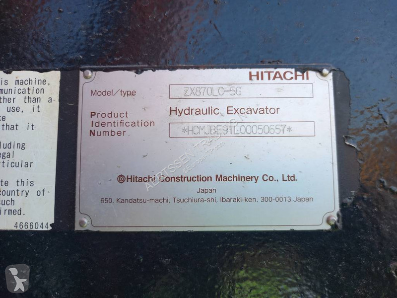 Escavadora Hitachi ZX870-5G LR 21m (Abu Dhabi)