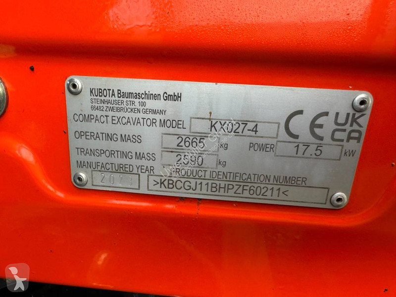Kotrógép Kubota 0274 top Zustand netto 28.500 EUR