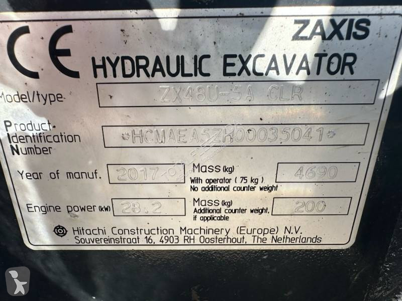 Escavadora Hitachi ZX48U-5A CLR