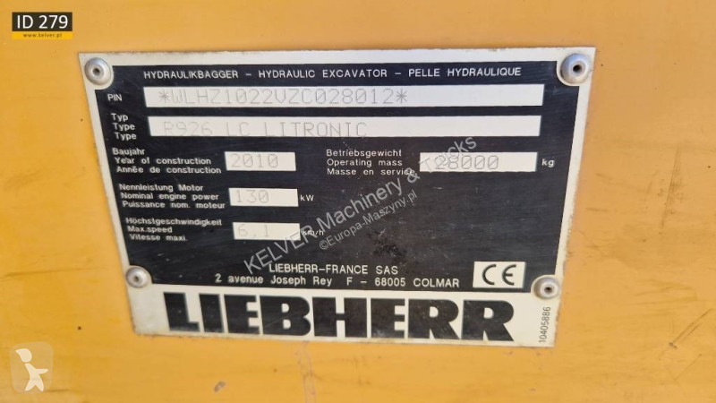 Excavator Liebherr R 926 LC Litronic