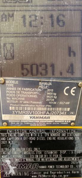 جرافة Yanmar SV 100-2A -1er Main endommagée