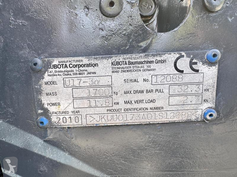 جرافة Kubota U17-3a Mini-pelle sur chenilles 1,7T