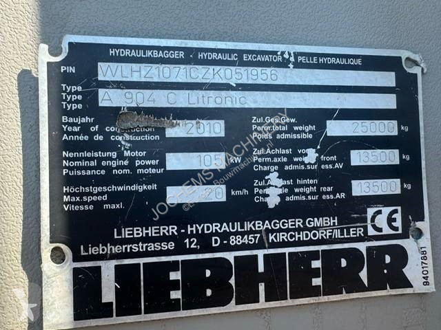 Excavadora Liebherr A 904 C Litronic + GRAB