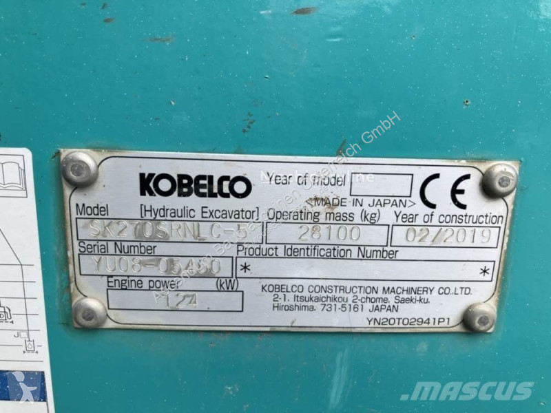 Excavadora Kobelco SK270 SRNLC-5