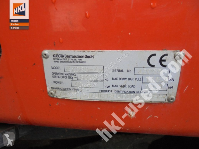 Escavadora Kubota KX 080-4