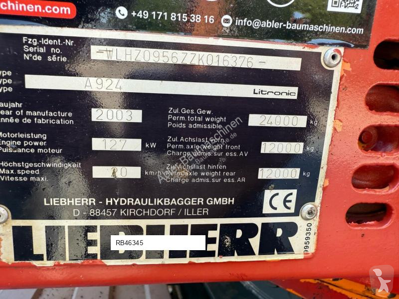 Excavator Liebherr A924