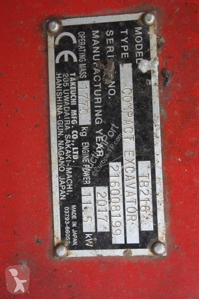 Graafmachine Takeuchi TB216