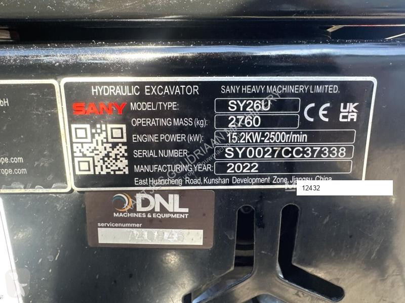 Skovl Sany SY26U Cabine - Gebruikt