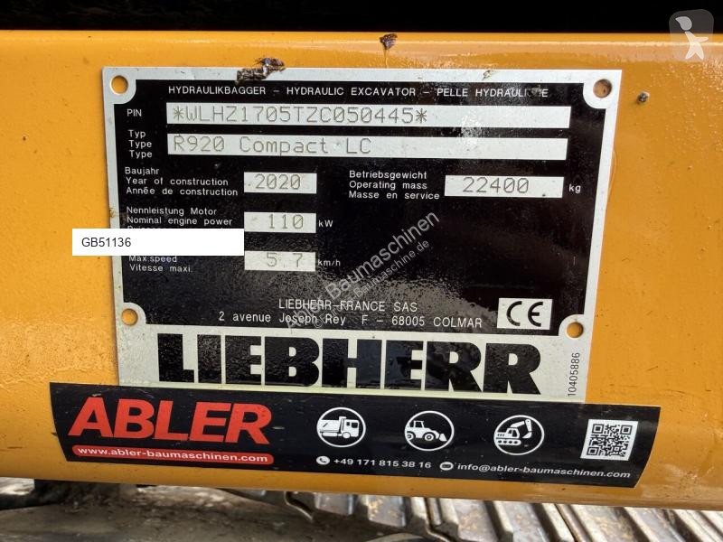 جرافة Liebherr R920 Compact LC Kettenbagger