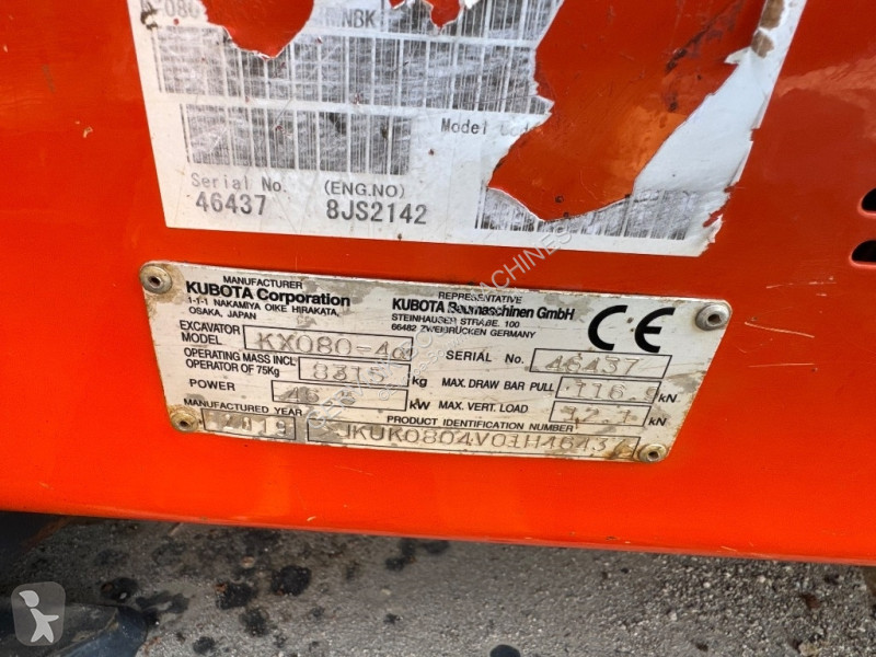 Escavadora Kubota KX 80-4