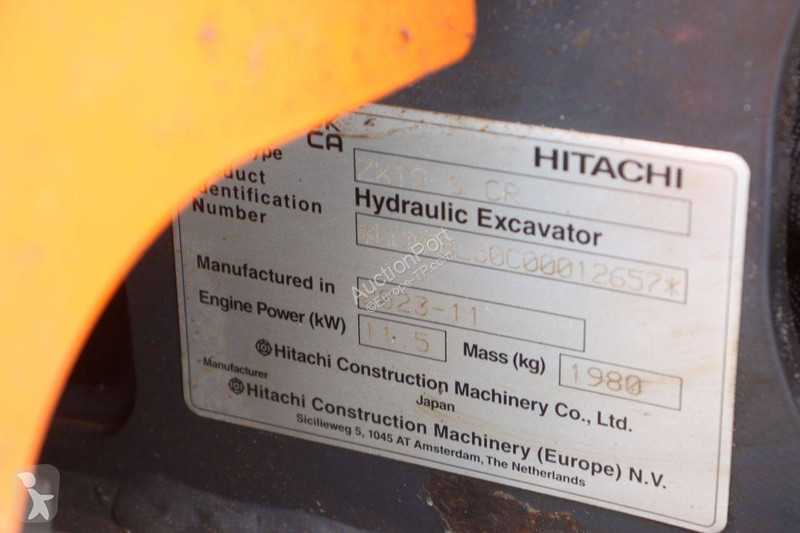 Pelle Hitachi Zaxis ZX19-5CR