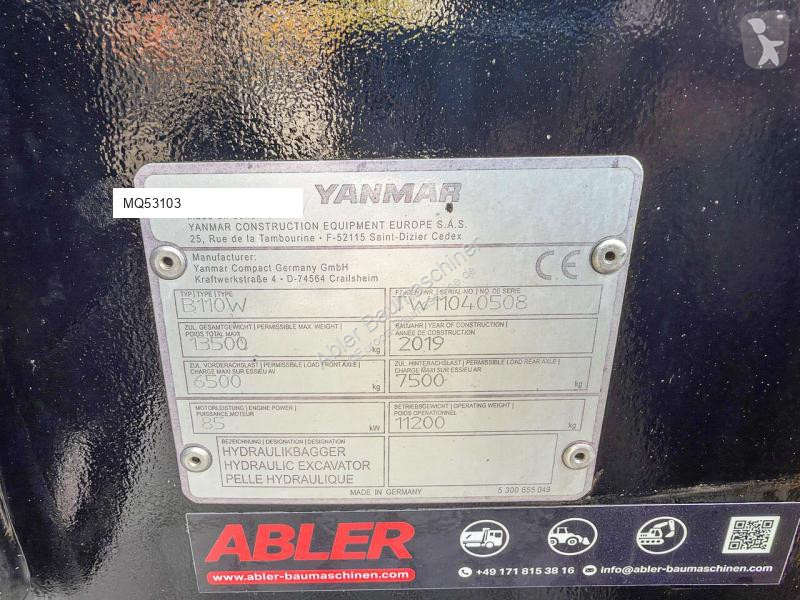 Escavadora Yanmar B110W Powertilt SW hydr. Kamera