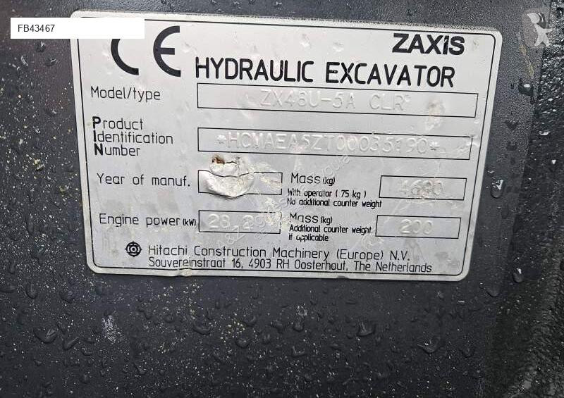 Excavator Hitachi ZX48U-5A