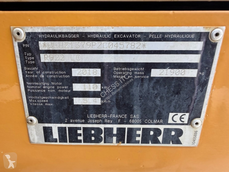 Skovl Liebherr R 922 LC - R922LC - R 922
