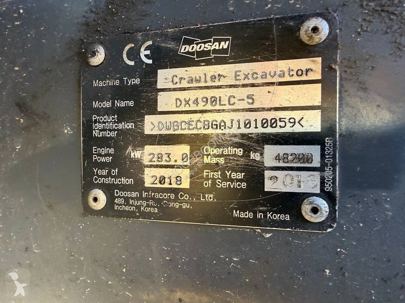 Pelle Doosan DX 490 LC-5