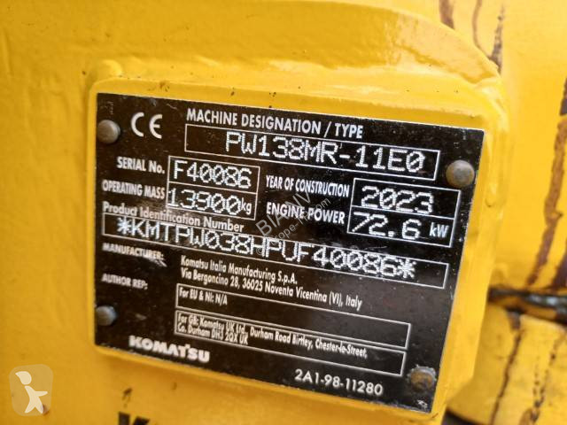 Graafmachine Komatsu PW138MR-11E0