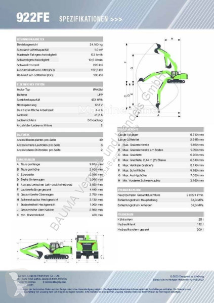 Escavadora LiuGong 922 FE vollelektrisch,...