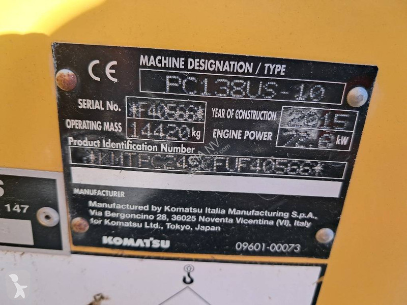 Excavator Komatsu PC138US-10