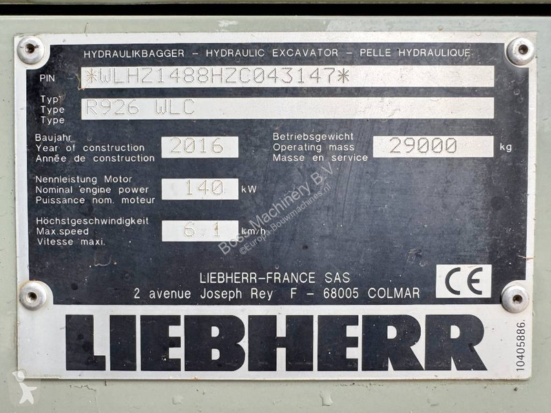 Escavatore Liebherr R926 - Dutch Machine /...