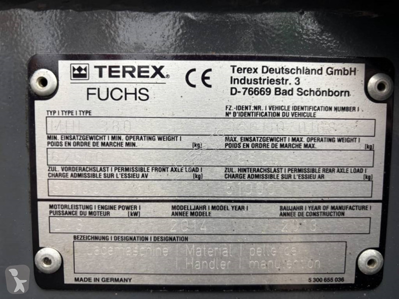 Skovel Fuchs MHL 380  --  only 6650 real...