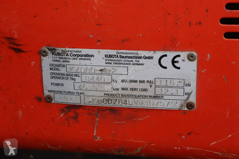 Excavadora Kubota KX080-4a2