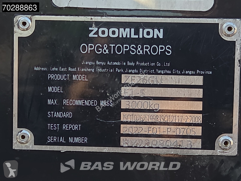 Graafmachine Zoomlion ZE26 GU GARANTÍA –...