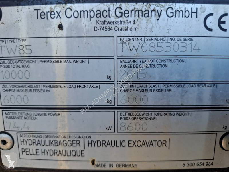 Excavator Terex TW85 110