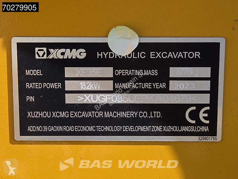 Rýpadlo XCMG XE35 E Garantía de fábrica - 3...